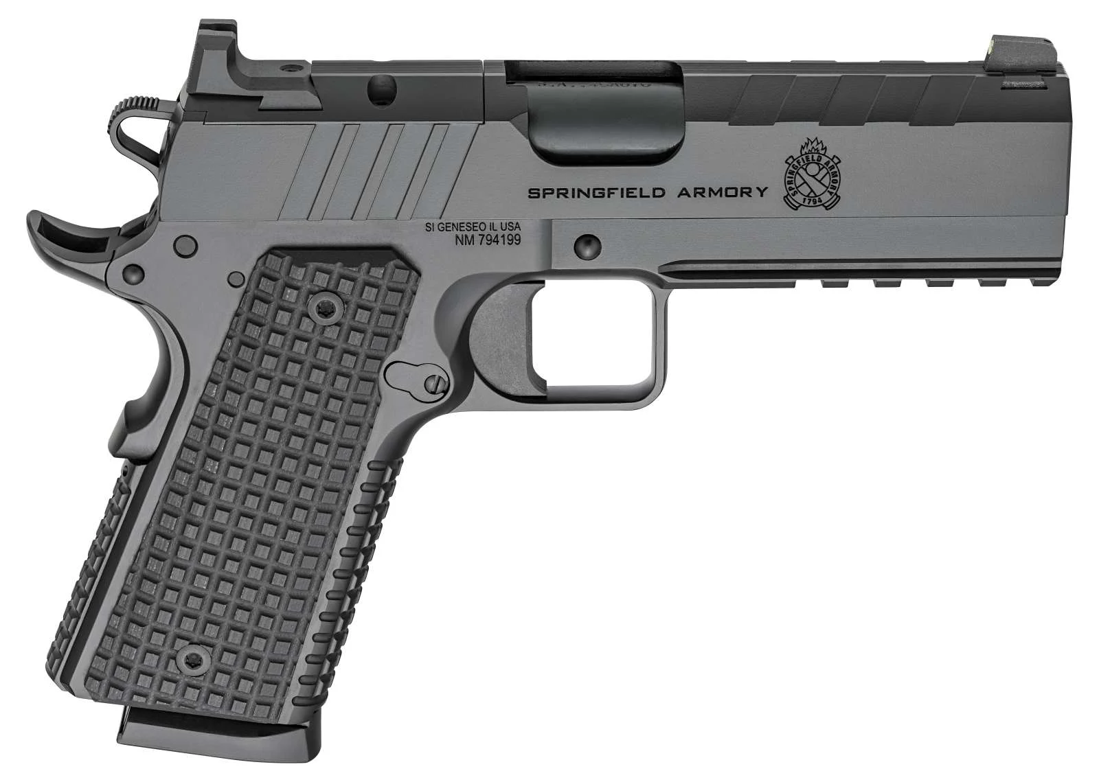 SPRINGFIELD ARMORY EMISSARY BLK OUT 1911 45ACP 4.25" 2-8RD AOS OPTC READY