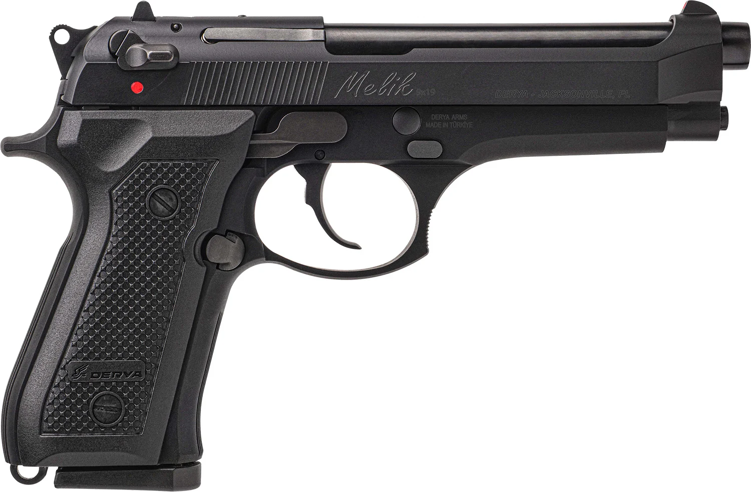 Derya Firearms 10LMELIK9TR Melik 9mm Luger 17+1 4.90" Black Melonite Steel Barrel, Black Melonite Serrated Steel Slide, Black Aluminum Frame, Black Polymer Grip
