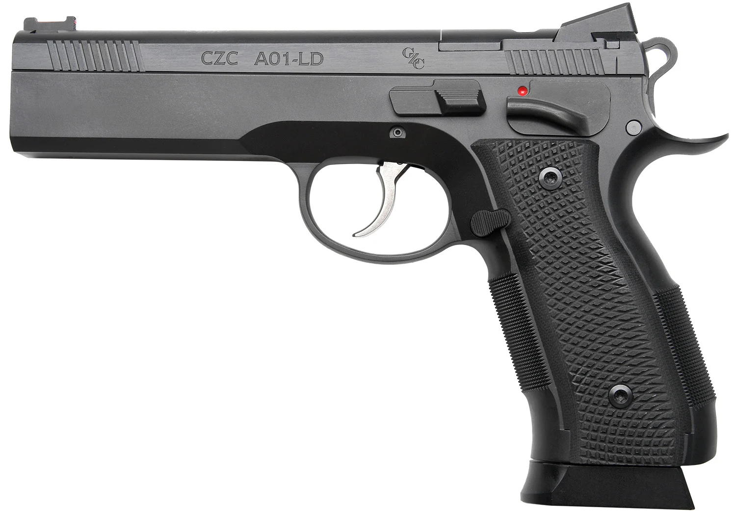 Cz Custom Shop 96336 A01-LD 9mm Luger 19+1 5" Match Grade Bull Barrel, Black Optic Cut/Serrated Steel Slide, Black Polycoat Steel Frame w/Beavertail, Black G10 Grip, Long Dustcover