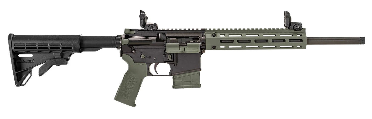 Tippmann Arms A101338 M4-22 LTE 22 LR 10+1 16″ Black Parkerized Threaded Barrel, Matte Black Aluminum Receiver w/Picatinny Rail, OD Green M-LOK Handguard, Composite Forend, Black Polymer Stock, OD Gre