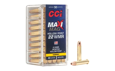 CCI Ammunition .22 WMR 40gr HP Brass – 50rd
